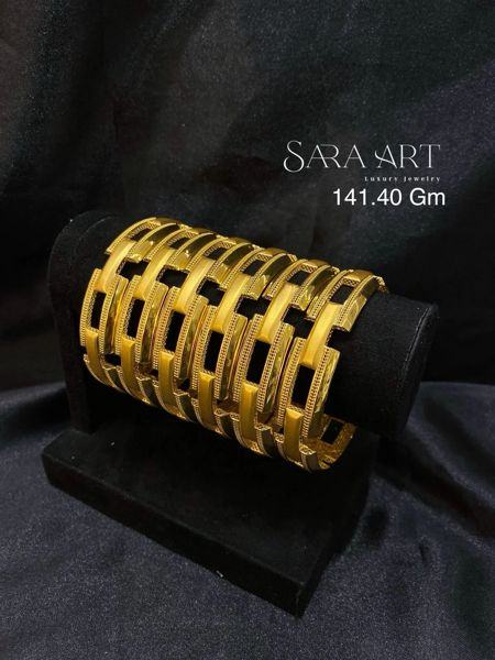 gold bangle set, 141.40 g, reference MN-002, SARA ART Dubai
