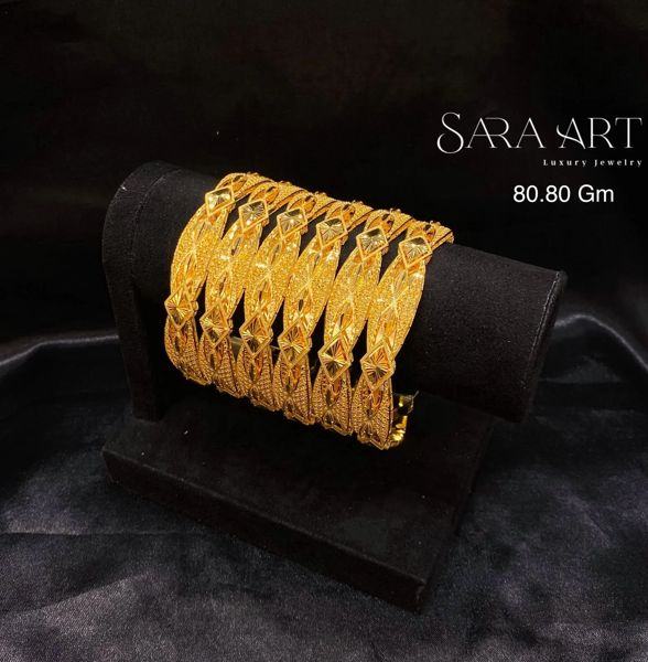 Manchette MN-004: gold bangle set, 80.80 g, SARA ART Dubai