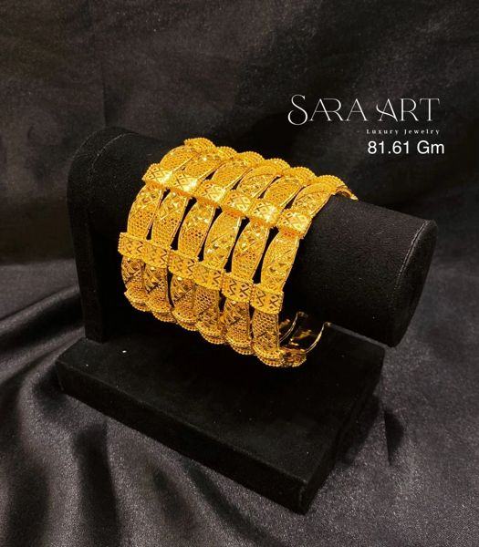 Manchette MN-007: gold bangle set, 81.61 g, SARA ART Dubai