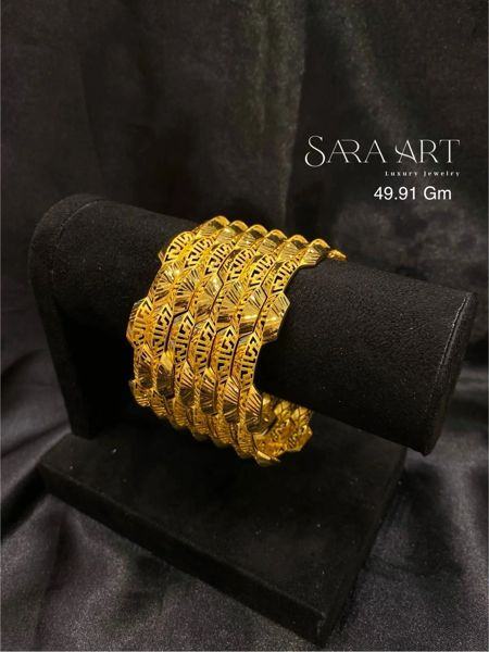 Manchette MN-012: gold bangle set, 49.91 g, SARA ART Dubai