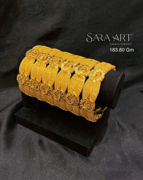 Manchette MN-016: gold bangle set, 183.80 g, SARA ART Dubai