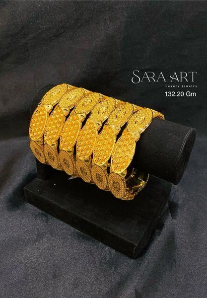 Manchette MN-018: gold bangle set, 132.20 g, SARA ART Dubai