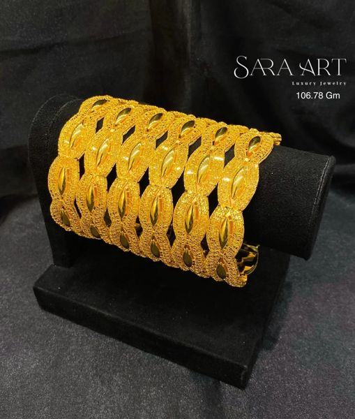 Manchette MN-022: gold bangle set, 106.78 g, SARA ART Dubai