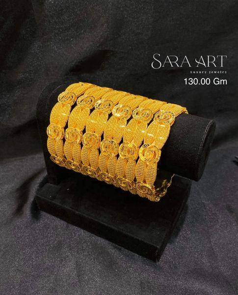 Manchette MN-026: gold bangle set, 130.00 g, SARA ART Dubai