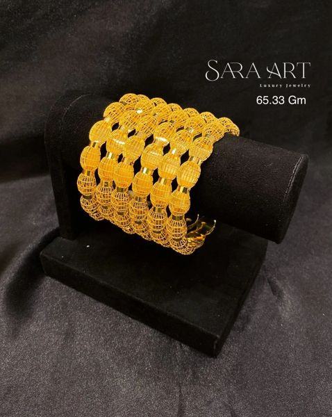 Manchette MN-035: gold bangle set, 65.33 g, SARA ART Dubai