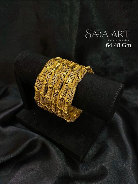 Manchette MN-040: gold bangle set, 64.48 g, SARA ART Dubai