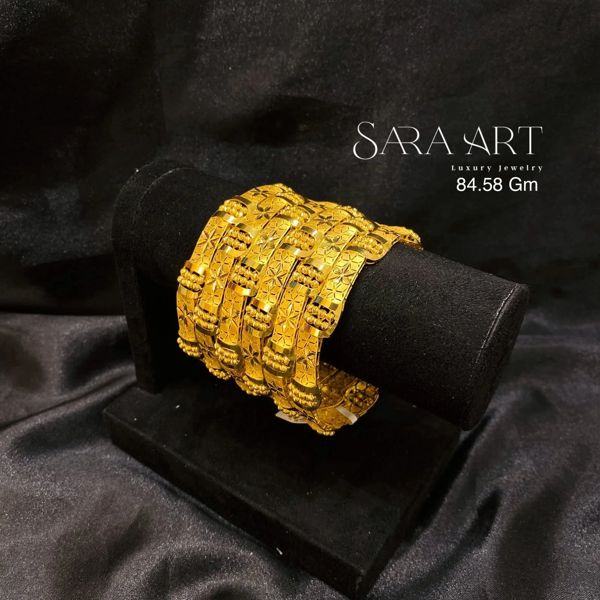 Manchette MN-042: gold bangle set, 84.58 g, SARA ART Dubai