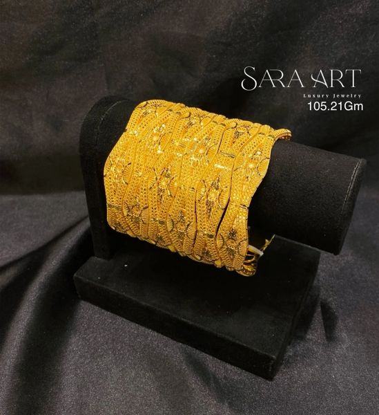Manchette MN-045: gold bangle set, 105.21 g, SARA ART Dubai