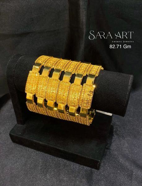 Manchette MN-052: gold bangle set, 82.71 g, SARA ART Dubai