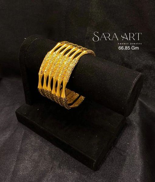 Manchette MN-055: gold bangle set, 66.85 g, SARA ART Dubai