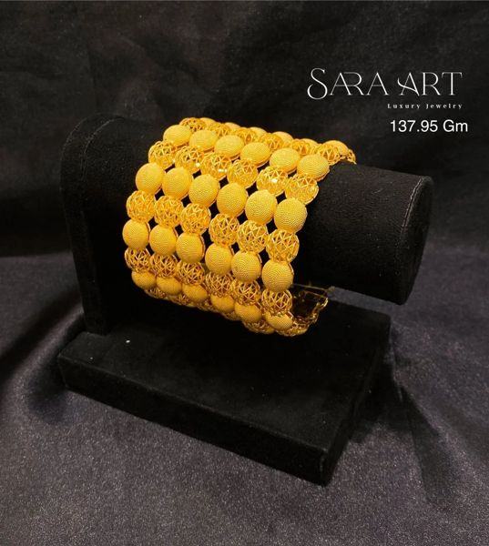 gold bangle set, 137.95 g, reference MN-056, SARA ART Dubai